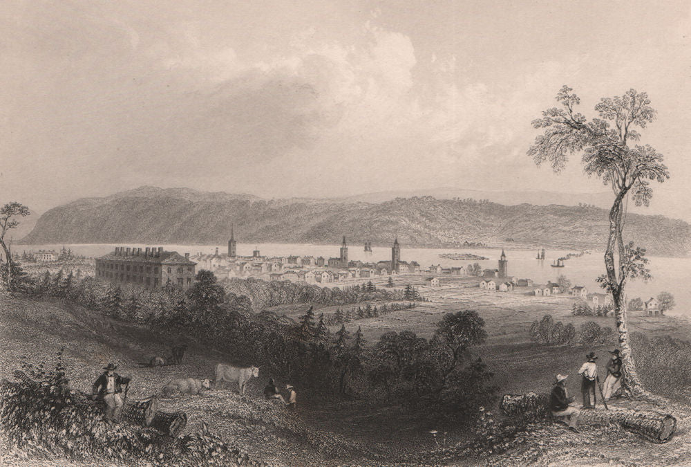 CANADA. Fredericton, New Brunswick. BARTLETT 1842 old antique print picture